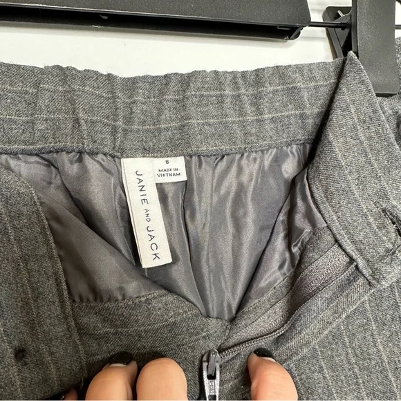 Janie and Jack Grey Wool Pinstripe Joggers - Picture 6 of 13